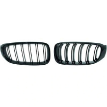 BMW 3-Serie F34 2013+ Dubbelribbad Blanksvart Sportgrill / Njurar Sport-Look